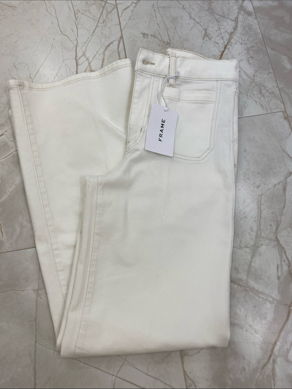 Frame Denim white Wide-Leg Jeans - Picture 1 of 4